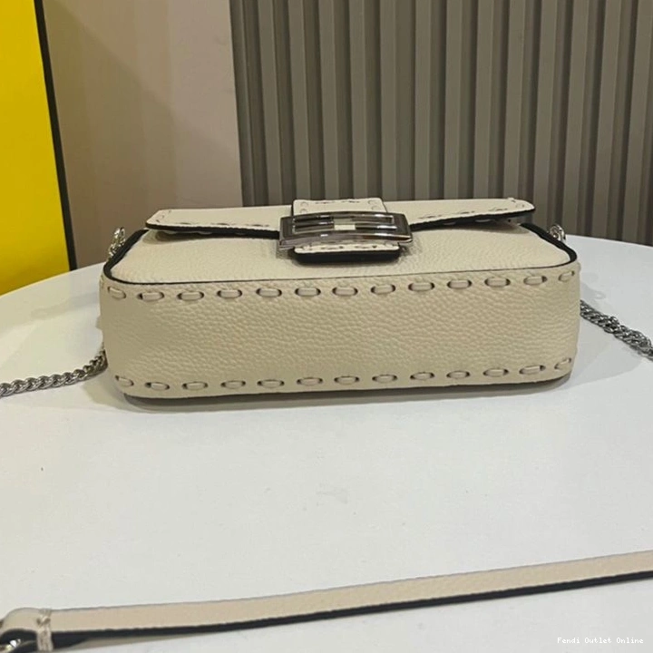 Cheap Selleria Baguette Leather Cuoio Fendi Beige Romano In Mini Bag 0810